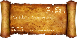 Pintér Szeverin névjegykártya
